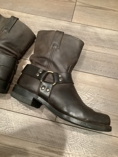 Vintage Frye Men Harness Boot USA Brown Square Toe 10D Short Shaft - Picture 4 of 14