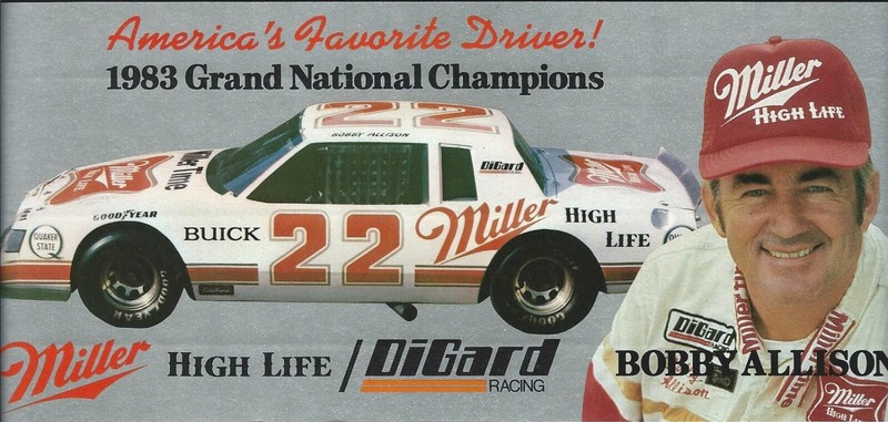 Bobby Allison Decal Set 1983 Grand National Champion 1988 Daytona 500 Winner