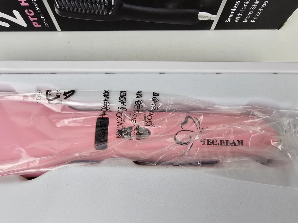 2-in-1 PTC Heating Ionic Hair Straightening Brush PINK *BRAND NEW* Quick Heat - Image 4 of 4