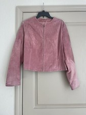 Mg Skinwear Copenhagen Suede Leather Jacket Biker Moto Pink Blank Nyc Style