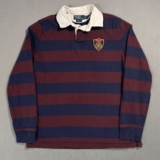 Polo Ralph Lauren Vtg Rugby Long Sleeve 1/4 Button Sweatshirt Sweater Shirt -L