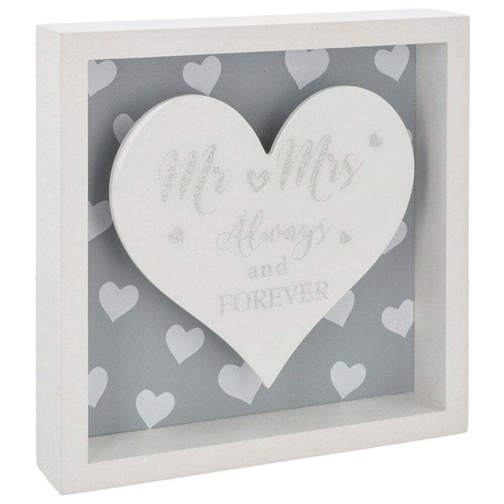 Shudehill Giftware Sparkle Art Heart Mr & Mrs Plaque 347861