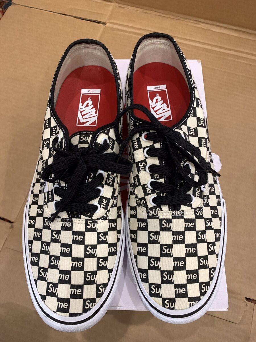 Size 12 - VANS Authentic Pro x Supreme Checkered Black 2016 Size 12 - VANS Authentic Pro x Supreme Checkered Black 2016