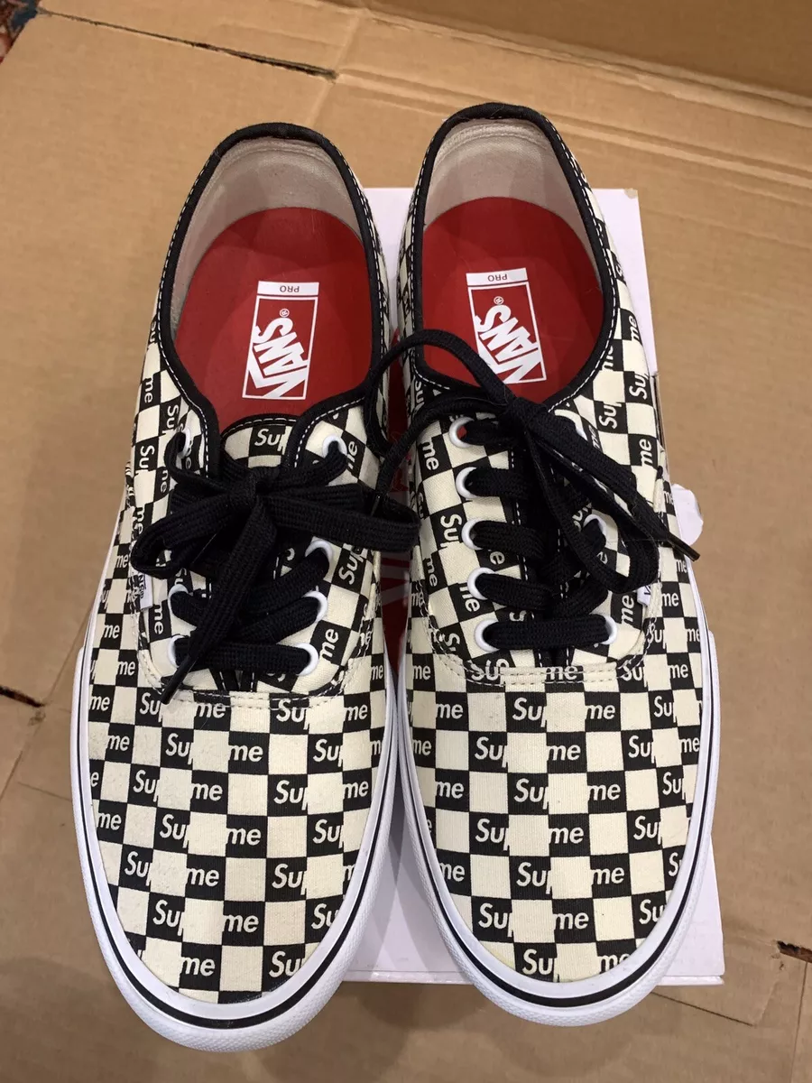 Size 12 - VANS Authentic Pro x Supreme Checkered Black 2016