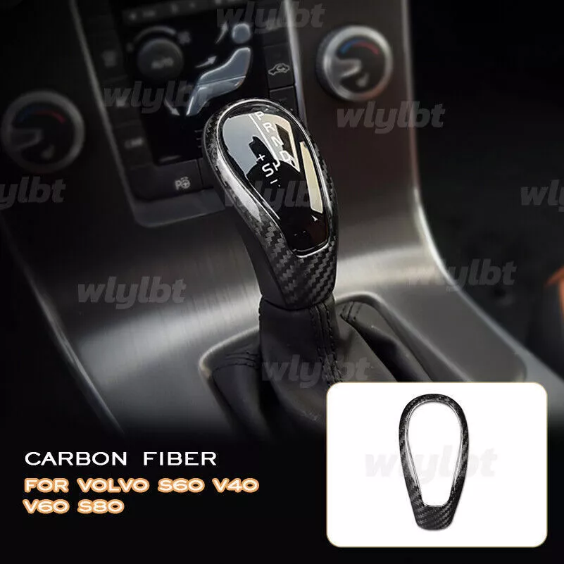 Real Carbon Fiber Car Gear Shift Knob Trim Cover For Volvo S60