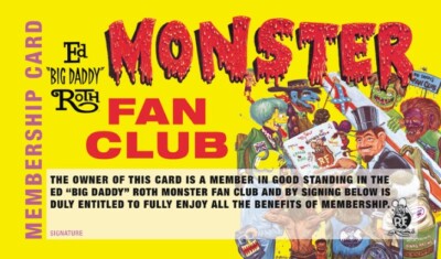 VERSION #2 - ED ''BIG DADDY'' ROTH MONSTER FAN CLUB CARD - VINTAGE FANTASY CARD
