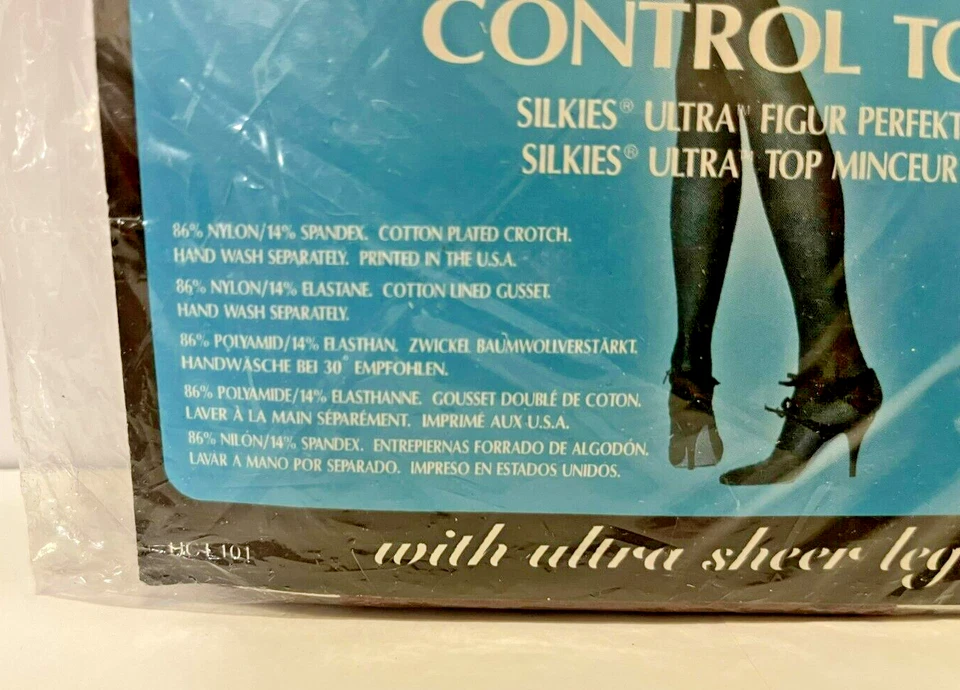 Nuevo En Paquete Pantimedias Top Vintage Silkies Ultra Control Talla L 42-46 Mocha Foto 3 de 4