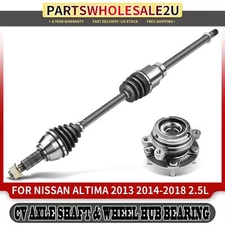Front Right CV Axle Shaft + Wheel Hub Bearing for Nissan Altima 2013-2018 Sedan