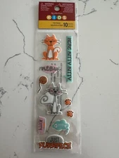 Recollection Kids Puffy Stickers Kitty Paws Fish Phrase Just Purrfect! Scrapbook