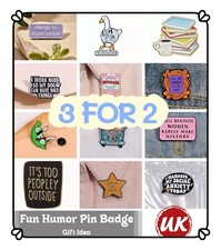 3 FOR 2 - Cute PIN Badge Metal Enamel Badges Pins Gift Idea Stocking Fillers UK