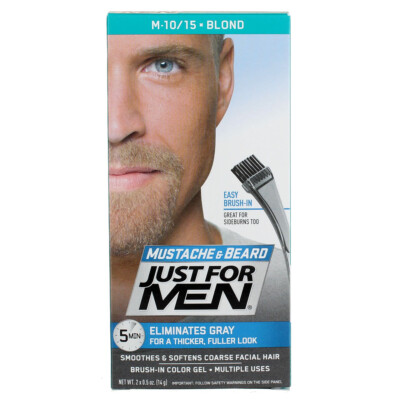 Just For Men Easy Brush In Mustache & Beard Color, Blond M-10/15