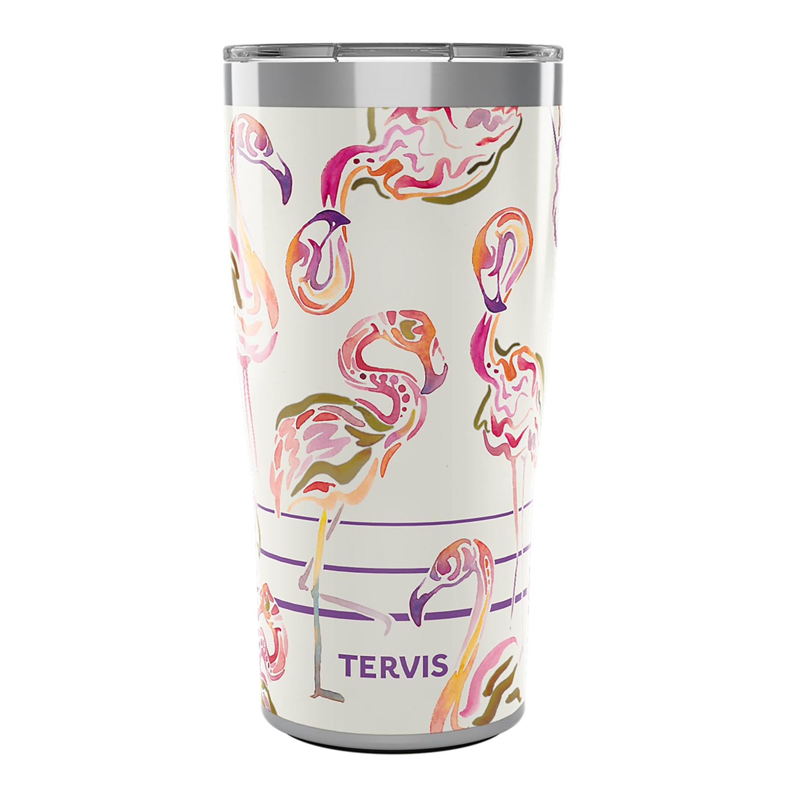 Flamingo Swirl Insulated Tumbler, 20oz, Stainless Steel