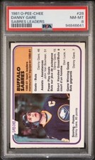 1981 O-PEE-CHEE 28 DANNY GARE SABRES LEADERS PSA 8