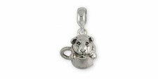 Guinea Pig Charm Slide Jewelry Sterling Silver Handmade Piggie Charm Slide GP9-P