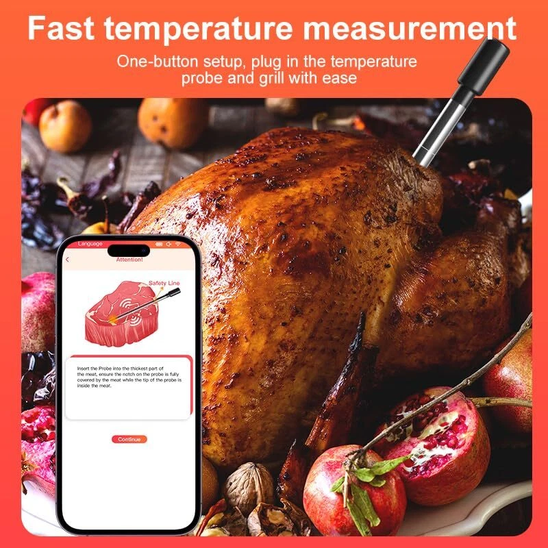 Wireless Meat Thermometer, Digital Cooking Thermometer with 500 ft Bluetooth