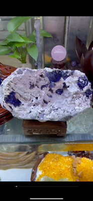 5.94LB Natural Blue fluorite crystal symbiosis Quartz Crystal