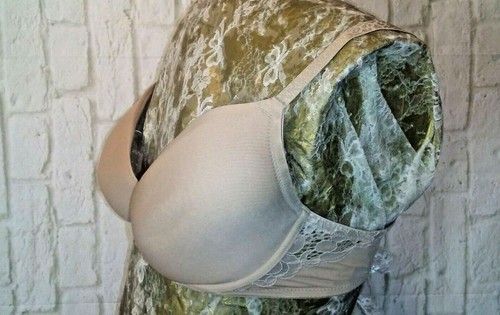 34DD JOSIE by NATORI Lightly Lined UNDERWIRE Nude Lace No Padding T Shirt Bra - Picture 6 of 10