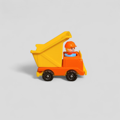 Fisher Price Little People Vintage Construction Red and Yellow Dump Truck RARE