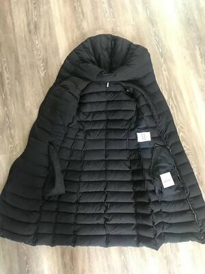 Moncler Barge Asymmetric-Zip Black Quilted Down-filled Coat