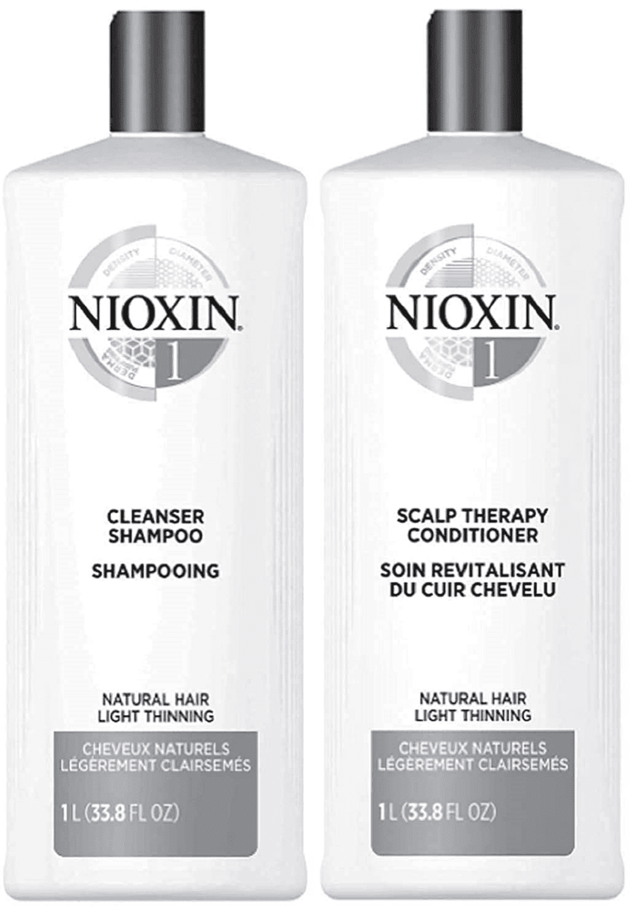 Nioxin System 1 Cleanser Shampoo & Scalp Therapy Conditioner Duo, 33.8 oz each.