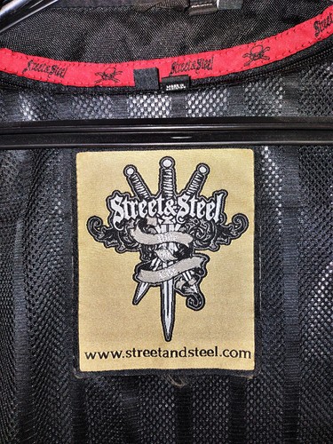 Street and Steel Armored Black Motorcycle Jacket Men’s Size Large Lined EUC LN - Bild 4 von 16