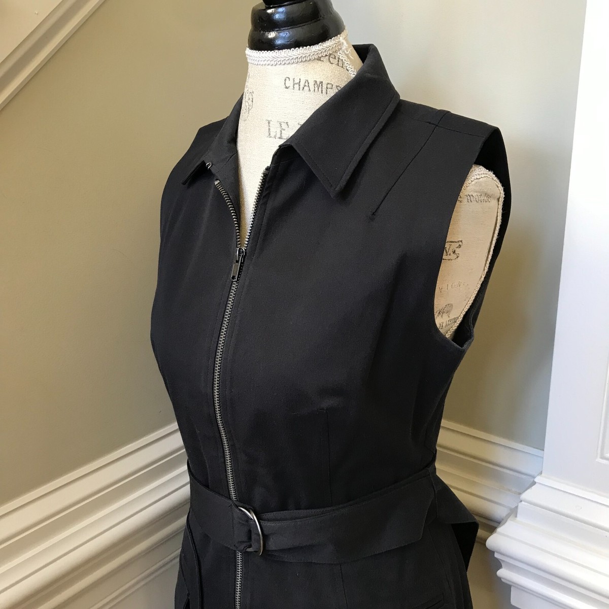 Pearl by Lela Rose Zip Front Mini Sheath Dress Womens 6  display picture 1