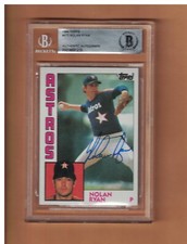 Nolan Ryan AUTOGRAPHED 1984 TOPPS BASEBALL CARD SIGNED HOUSTON ASTROS BECKETT AU