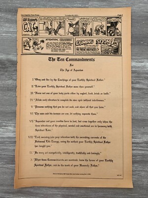 11/20/70 FAT FREDDY'S CAT 11x17 Underground Newspaper FULL PAGE Ten Commamdments