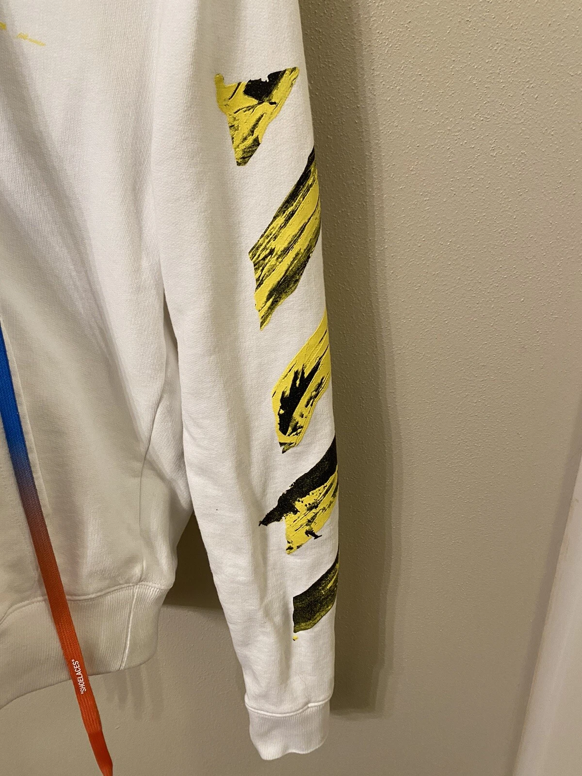 OFF WHITE Felpa con cappuccio slim bianca sporca SSENSE esclusiva frecce bianche XXS