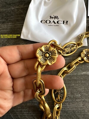 COACH HORSE & CARRIAGE TEA ROSE CHAIN STRAP BRASS/BRASS CX180 for