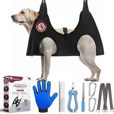 Dog Grooming Hammock for XL Dogs, 85 Lbs - All-In-One Dog Grooming Kit, Nail Tri