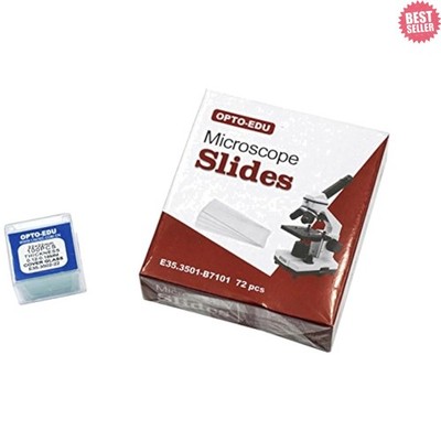 E35.3501 Blank Microscope Slides & 100-Pieces Square Cover Glass, Glass