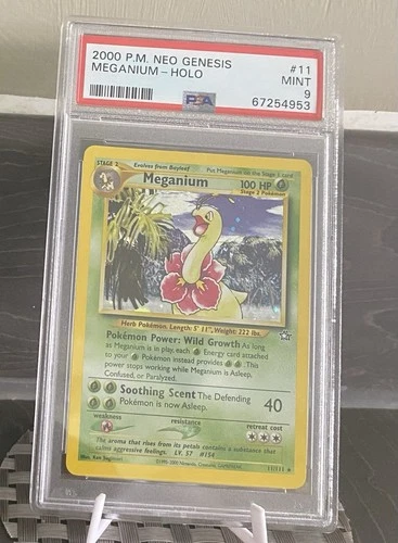 Meganium 11/111 PSA 9 Neo Genesis Holo Unlimited 2000 WOTC Vintage Pokemon TCG