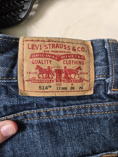 Levis 514 Jeans Boys Size 12 Reg 26x26 Slim Straight Adjustable Blue Denim - Picture 4 of 5