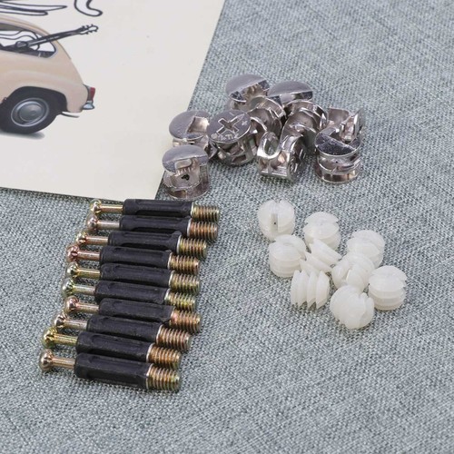 Furniture Connector Cam Fittings 10 Sets for Drawer Cabinet Wood Furniture - Picture 5 of 12