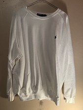 Vintage White Polo Ralph Lauren Light Crewneck Sweater Large