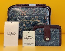 Patricia Nash Malfi Tuscan Fields Leather Crossbody Bag  Cassis Card Wallet NWT
