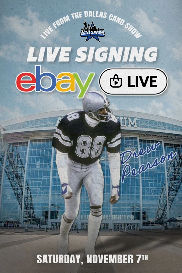 Drew Pearson LIVE SIGNING AT DALLAS CARD SHOW