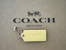 COACH Logo New York Hang Tag Charm Purse with Chain in Pebble Leather 2'' x 1"