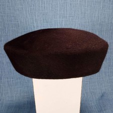 1950s Vintage Chocolate Brown Felted Fur Hat with a Grosgrain Ribbon from Freder