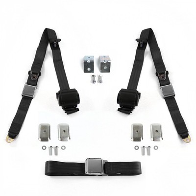 Chevy Impala 1958 Airplane 3pt BK Bench Seat Kit w/Brackets 3 Belts