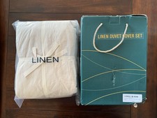 SONORO KATE 100 French Linen Luxury CALIFORNIA KING Duvet Cover 3 PcSet Linen 