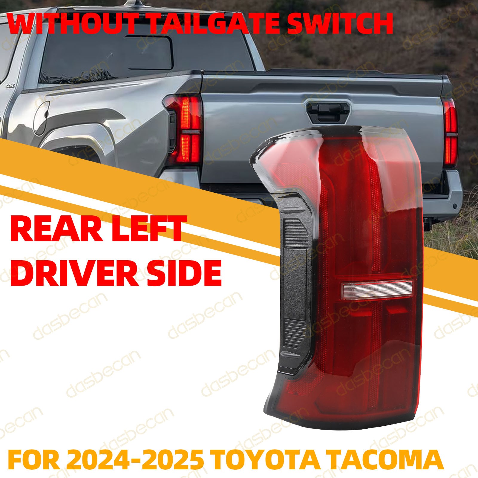 Rear Left Driver Side LED Tail Light Brake Stop Lamp For Toyota Tacoma 2024-2025