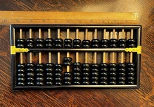 KLM Lotus Flower Brand Abacus With Dutch KLM Manuals For The Chinese Calculator