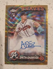 2024 Topps Chrome Auto AJ Smith-Shawver #RA-AJS Gold Wave Refractor Rookie 35/50