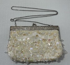 Vintage Retro Evening Bridal Shoulder Bag - Sequins and Beads Clasp Purse