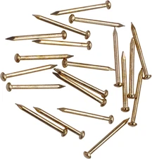 300pc Brass Plated Picture Hanging Nails – Flat Head Hardware Nails 20mm