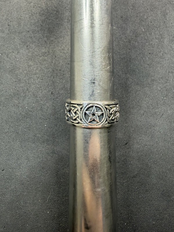 7.7g VTG PSCL Sterling Silver 925 Celtic Wide Ring Band Size 7.75 Jewelry Lot M