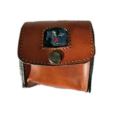 Vintage Travel Leather Shoe Shine Kit Golf Emblem Never Used