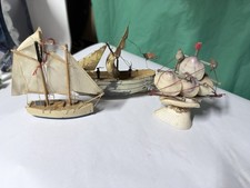 Vintage Nautical Miniature Boats Set of 3 Han...